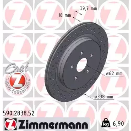 Brzdový kotúč ZIMMERMANN 590.2838.52