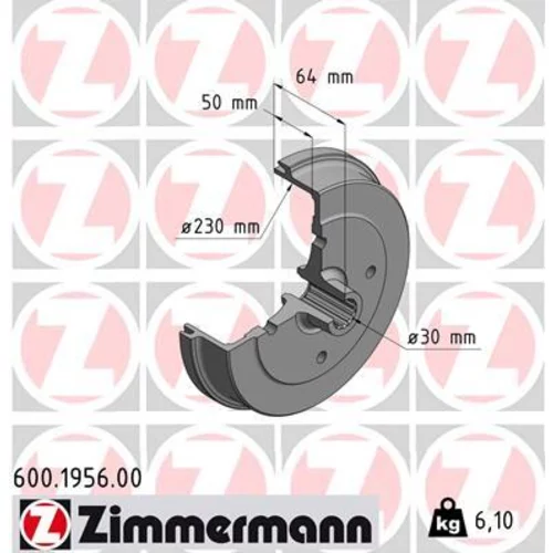 Brzdový bubon ZIMMERMANN 600.1956.00