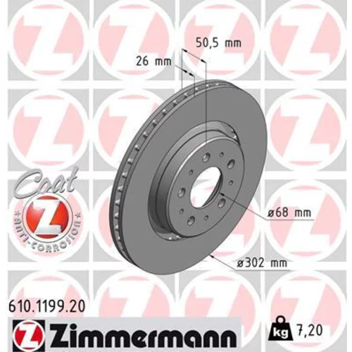 Brzdový kotúč ZIMMERMANN 610.1199.20