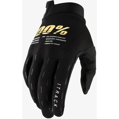 Rukavice iTRACK 100% 10008-00009 %, USA, (čierna/zlatá, veľkosť 2XL)