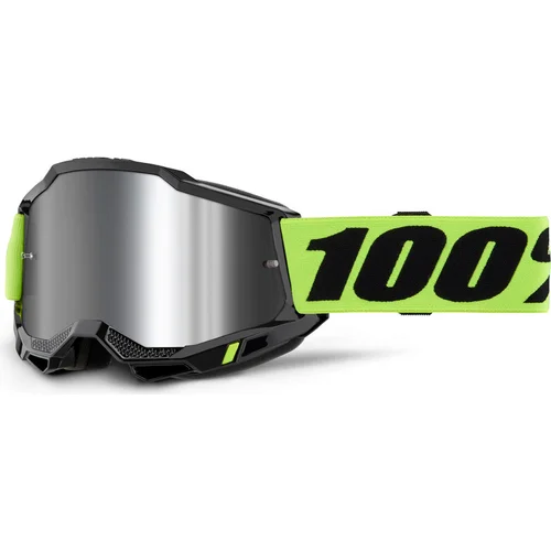 Okuliare neon žlté 100% 50014-00040 ACCURI 2, strieborné plexi