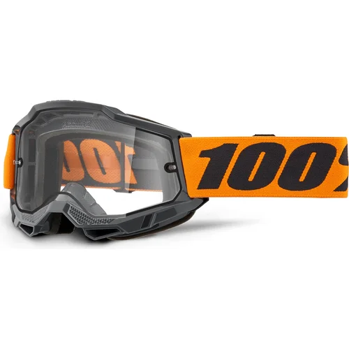 % ENDURO Moto okuliare oranžové 100% 50015-00009 ACCURI 2, číre Dual plexi