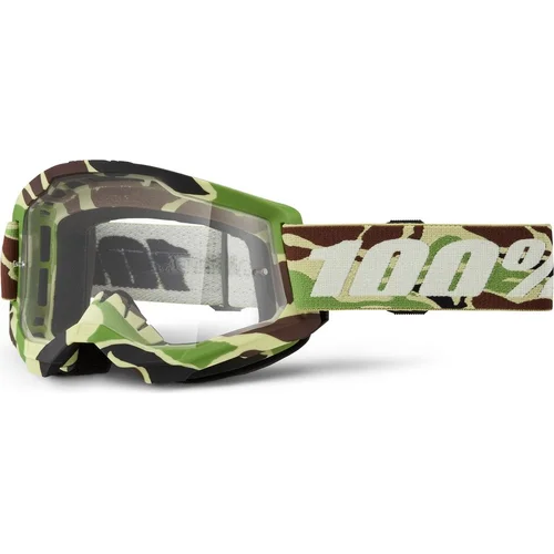 Strata 2 NEW 100% 50027-00024 okuliare % War Camo, číre plexisklo