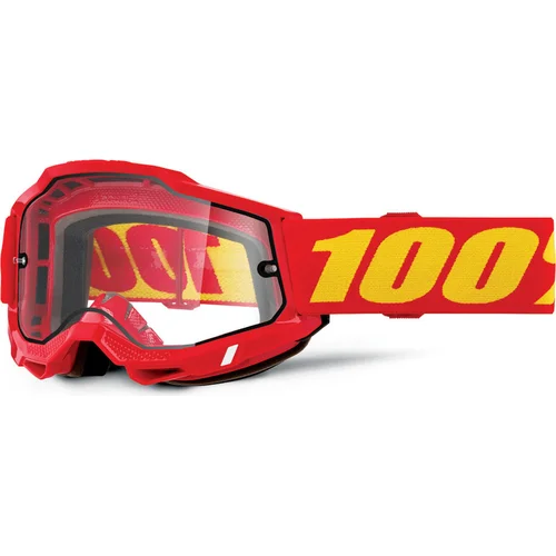% Enduro Moto okuliare červené 100% 50015-00010 ACCURI 2, číre Dual plexi
