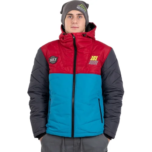 Bunda DEFROST22 rival (sivá/modrá/červená, veľkosť XL) (101 RIDERS) - obr. 1