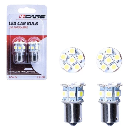 HQ sada LED žiaroviek BA15S 13SMD 5050 1.5W biela /4CARS/