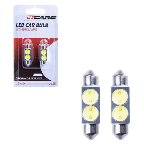 4CARS HQ sada LED žiaroviek T11X36/ 2X0.5W HP biela