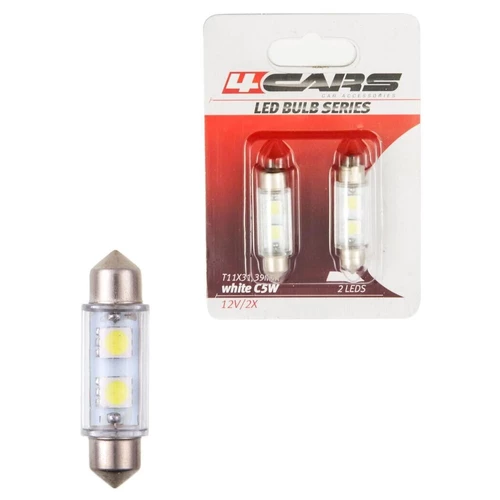 4CARS LED ŽIAROVKA 2LED 12V FESTOON SMD T11X39MM