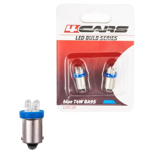 4CARS LED ŽIAROVKA 4LED 12V BA9S MODRÁ