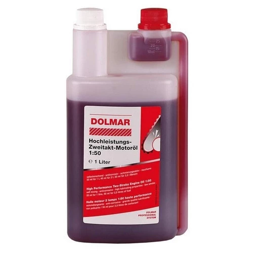 DOLMAR motorový olej 2T pre dvojtaktné motory 1:50 1L s odmerkou