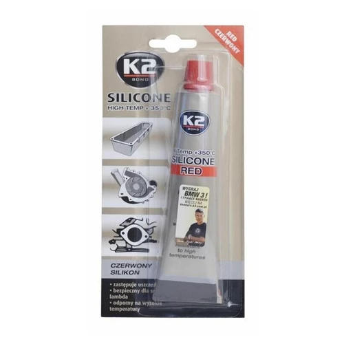 K2 SILICONE RED 85 g - silikón pre utesnenie časti motora pri montáži
