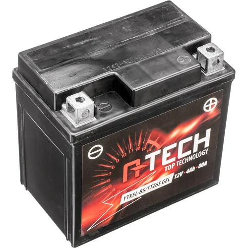 Batéria 12V A-TECH YTX5L-BS/YTZ6S GEL, 4Ah, 80A, bezúdržbová GEL technológia 113x70x105, (aktivovaná vo výrobe)