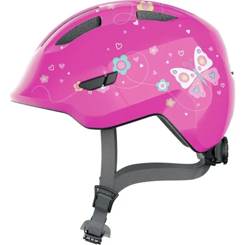 Cyklistická prilba SMILEY 3.0 ružová motýlik ABUS 4003318672583 detská, (ružová, veľkosť M)