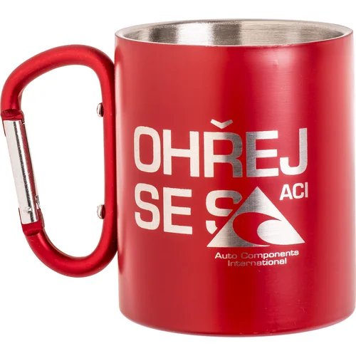 Červený nerezový termo hrnček ACI (plecháček), objem 300ml