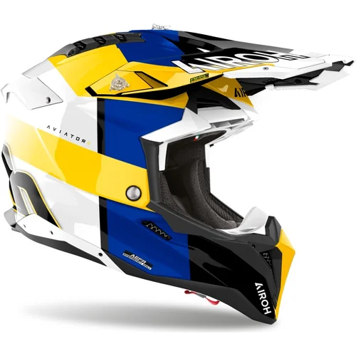 Prilba AVIATOR 3 Monarch (modrá/žltá lesklá, veľkosť 2XL) 2026 /AIROH/ - obr. 2