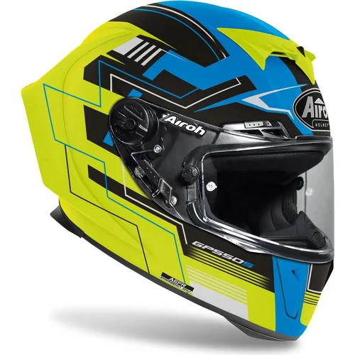 Prilba GP 550 S Challenge (matná modrá/žltá, veľkosť XL) 2023 /AIROH/ - obr. 1