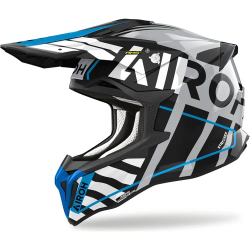 Prilba STRYCKER Brave AIROH STB18-XXL (lesklá modrá/sivá, veľkosť 2XL) 2025