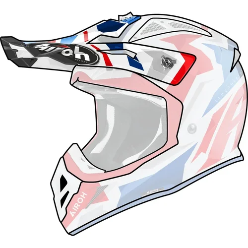 Šilt pre prilbu AVIATOR ACE, (Swoop - červená/modrá) /AIROH/