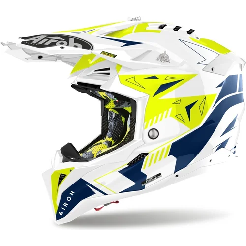 Prilba AVIATOR 3 Spin AIROH AV3SP18-XS (žltá/modrá, veľkosť XS) 2025