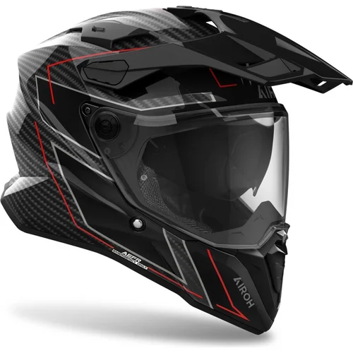 Prilba COMMANDER 2 Carbon Stylish CM2C99-M (lesklá, veľkosť M) 2026 /AIROH/ - obr. 1