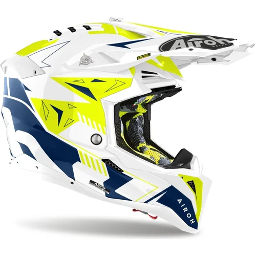 Prilba AVIATOR 3 Spin (žltá/modrá, veľkosť XS) 2025 /AIROH/ - obr. 1
