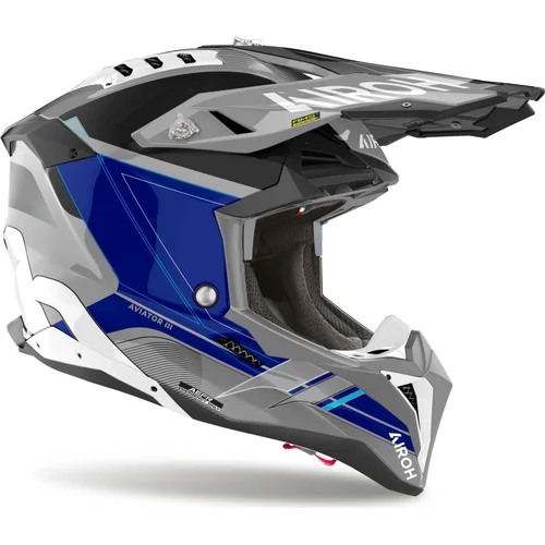 Prilba AVIATOR 3 Saber (lesklá modrá, veľkosť 2XL) 2025 /AIROH/ - obr. 1