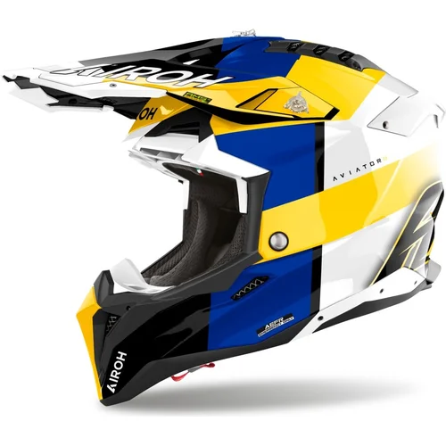 Prilba AVIATOR 3 Monarch AIROH AV3M18-M (modrá/žltá lesklá, veľkosť M) 2026