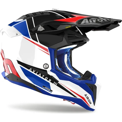 Prilba AVIATOR 3 Push (modrá/červená, veľkosť 2XL) 2025 /AIROH/ - obr. 1