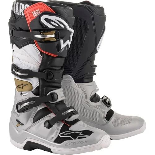 Topánky TECH 7 ALPINESTARS 2012014-1829-5 (čierna/strieborná/biela/zlatá, veľkosť 38)