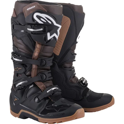Topánky TECH 7 ENDURO ALPINESTARS 2012114-1089-13 (čierna/tmavohnedá, veľkosť 48)