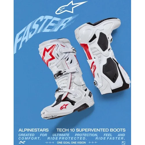 Topánky TECH 10 SUPERVENTED perforované, (biela/červená/čierna, veľkosť 47) /ALPINESTARS/ - obr. 8
