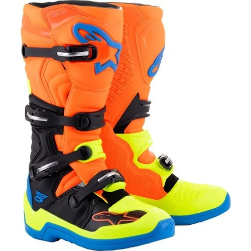 Topánky TECH 5 ALPINESTARS 2015015-4755-6 (oranžová fluo/žltá fluo/modrá/čierna, veľkosť 39)