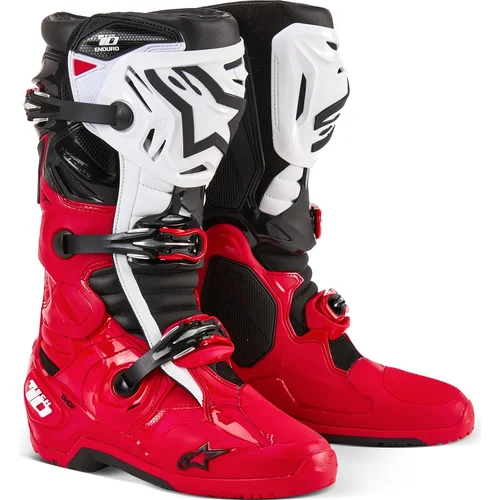 Topánky TECH 10 ENDURO ALPINESTARS 2010025-3016-13 (červená/čierna/biela, veľkosť 48)