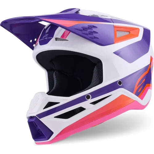 Prilba S-M3 HEAT ALPINESTARS 8300926-2052-M (biela/fialová/ružová, veľkosť M)
