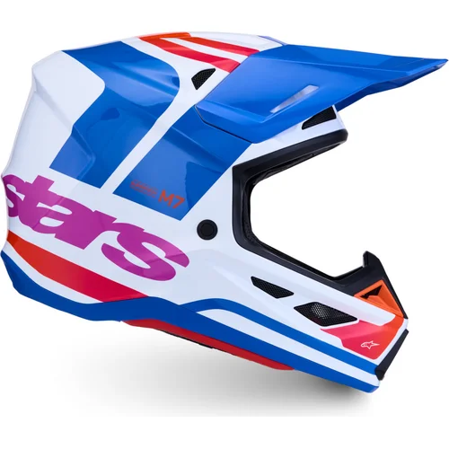 Prilba supertech S-M7 core (biela/modrá/oranžová/ružová, veľkosť S) /ALPINESTARS/ - obr. 3
