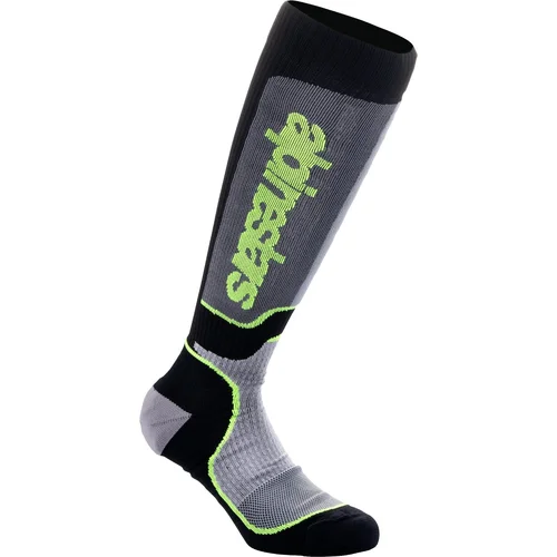 Ponožky MX PLUS ALPINESTARS 4702324-175-L (čierna/sivá/žltá fluo, veľkosť L)