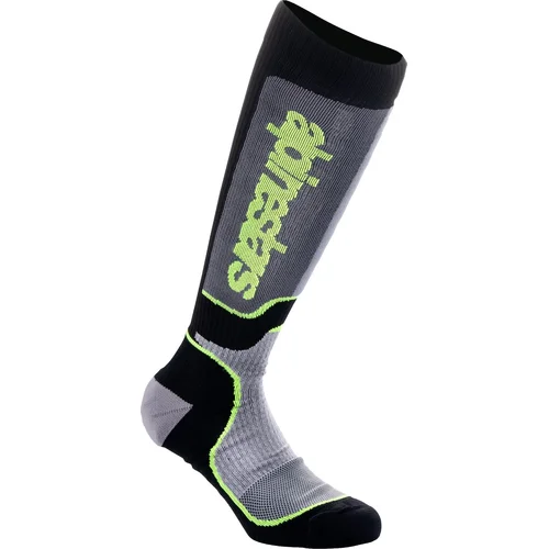Ponožky MX PLUS ALPINESTARS 4742324-175-M/L detské, (čierna/sivá/žltá fluo) 2027