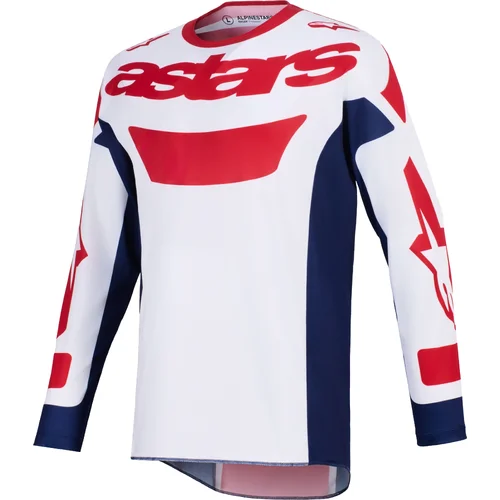Dres RACER RIWAY, ALPINESTARS (biela/modrá/červená, veľkosť XL)