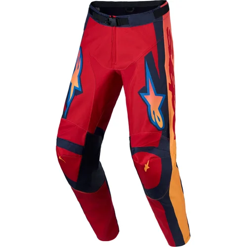 Nohavice RACER HUNT ALPINESTARS 3720727-3204-34 (červená/tmavosivá/gradient, veľkosť 34)