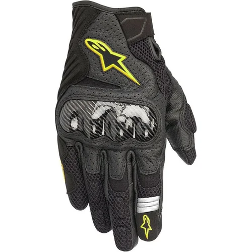 Rukavice SMX-1 AIR V2 ALPINESTARS 3570518-155-M (čierna/žltá fluo, veľkosť M)