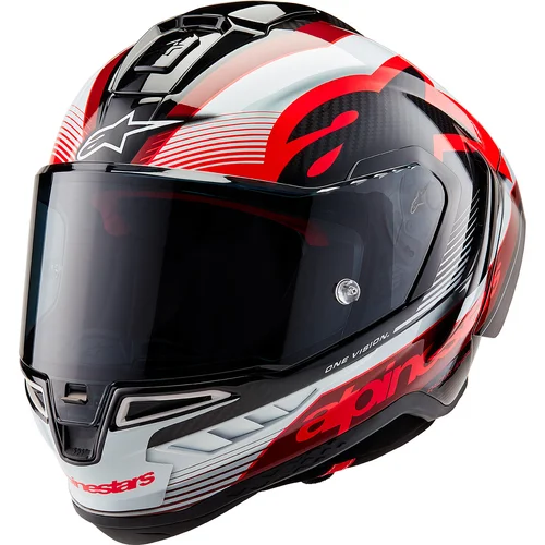 Prilba SUPERTECH R10 TEAM ALPINESTARS 8200224-1352-L (karbon/červená/biela, veľkosť L)