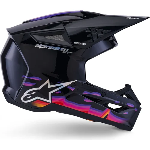 Prilba S-M3 FORCE (čierna/žltá/červená/biela, veľkosť S) /ALPINESTARS/ - obr. 4