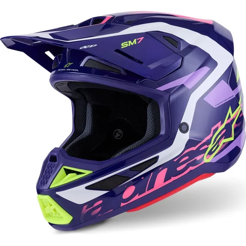 Prilba supertech S-M7 deed ALPINESTARS 8302326-3142-M (fialová/ružová/biela/žltá fluo, veľkosť M)