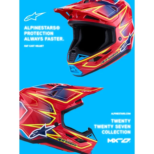 Prilba supertech S-M7 cast (červená/žltá fluo/modrá, veľkosť L) /ALPINESTARS/ - obr. 8