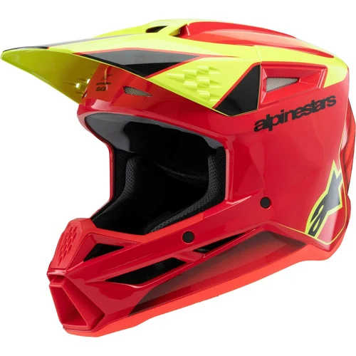 Prilba S-M3 FRAY ALPINESTARS 8301725-3051-L detská, (červená/žltá fluo/čierna, veľkosť L)