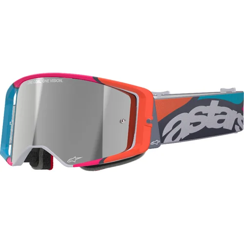 Okuliare SUPERTECH STREAM ALPINESTARS 5100625-9309-OS (sivá/multicolor, zrkadlové strieborné plexisklo)
