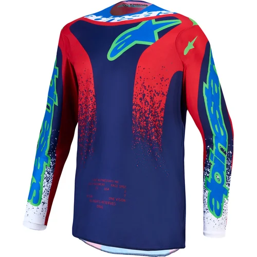 Dres FLUID DRAG, ALPINESTARS (tmavomodrá/červená/zelená/biela, veľkosť L)