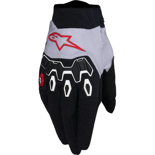 Rukavice FULL BORE V2 YOUTH/KIDS ALPINESTARS 3540226-1696-S detské, (svetlo orgovánová/čierna/červená, veľkosť S)