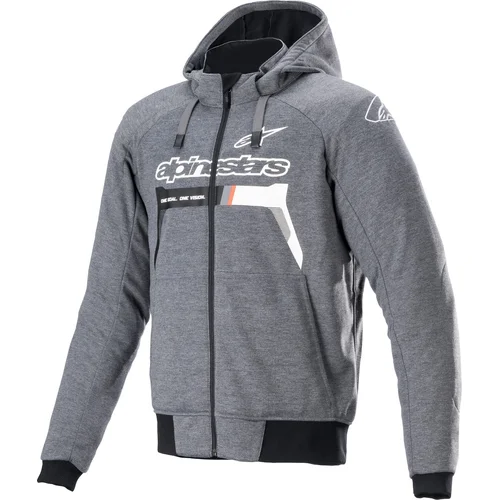 Bunda chrome ignition hoodie ALPINESTARS 4200822-9162-L (sivá/biela/čierna/červená, veľkosť L)