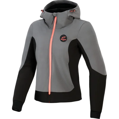 Bunda stella radium tech hoodie ALPINESTARS 4210226-9154-XL dámska, (tmavosivá/čierna/ružová, veľkosť XL)